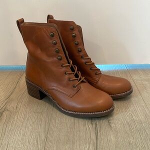 Madewell Lace Up Brown Leather Boots